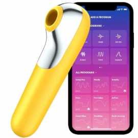Смарт вибратор и вакуумный стимулятор 2-в-1 Satisfyer Dual Love Yellow
